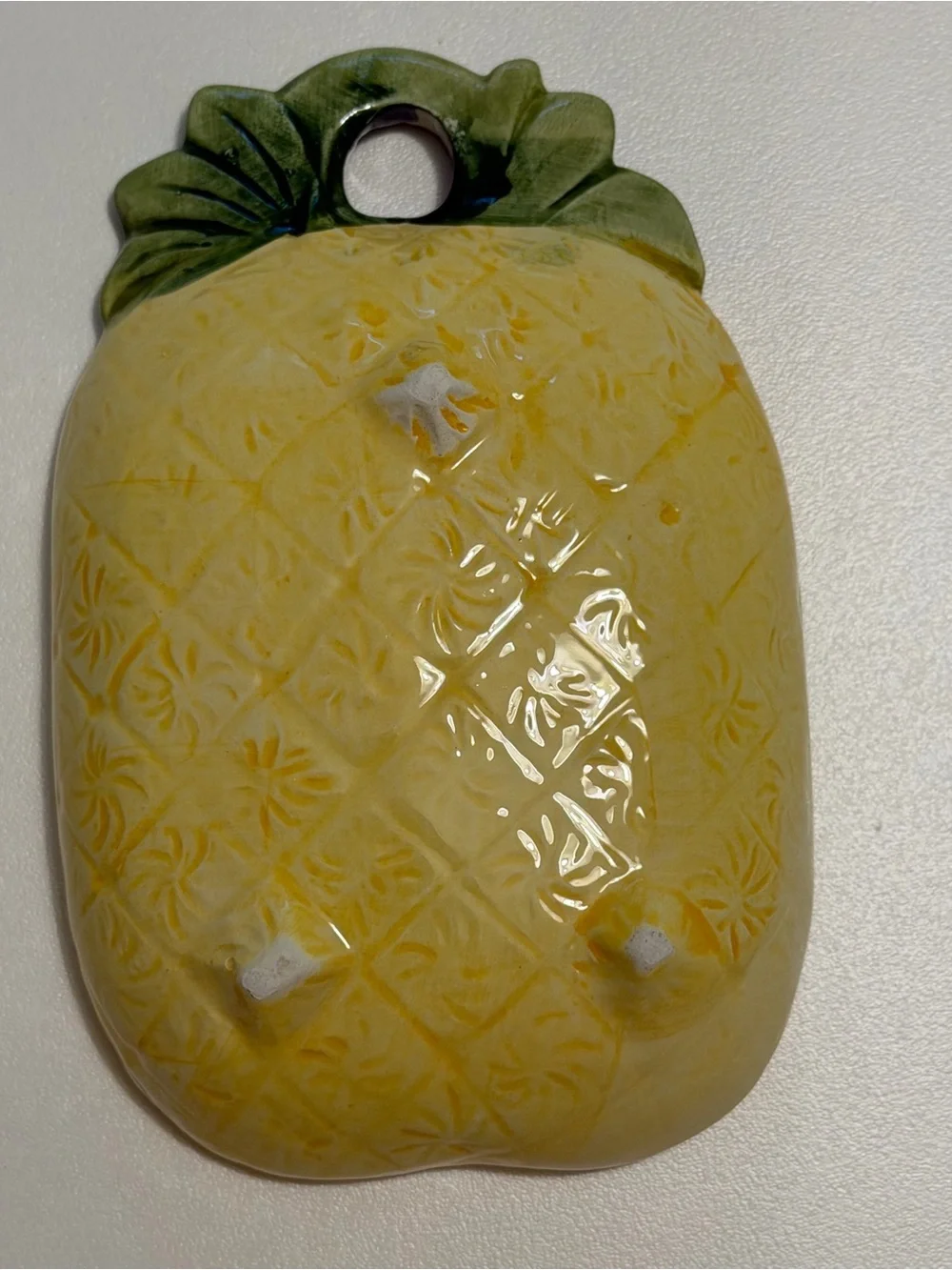 Vtg Mid-Century Ceramic Pineapple Wall Pocket & Spoon Rest Retro Tropical Decor
